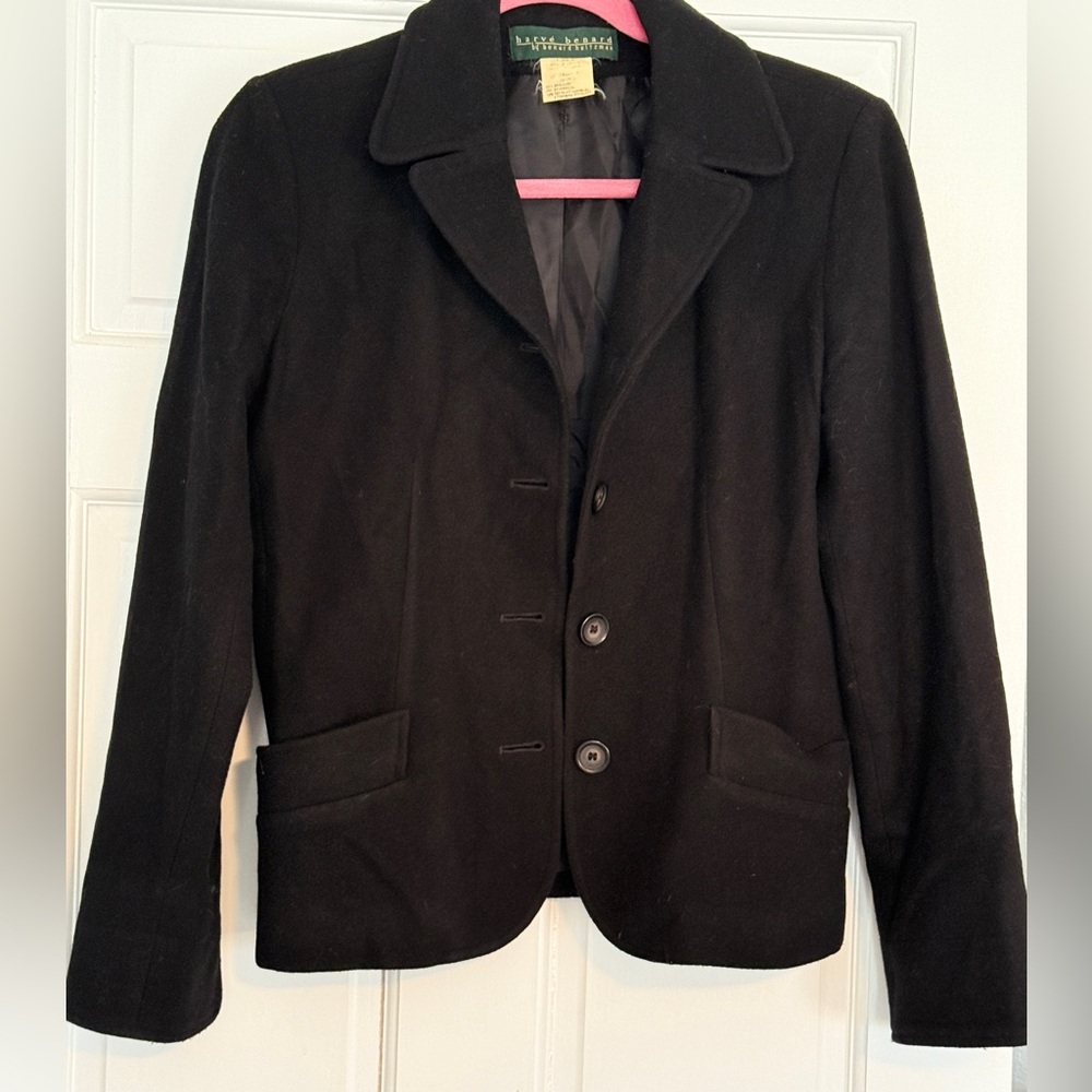 Harve Benard Wool Classic Black Women's Blazer - Picture 1 of 5
